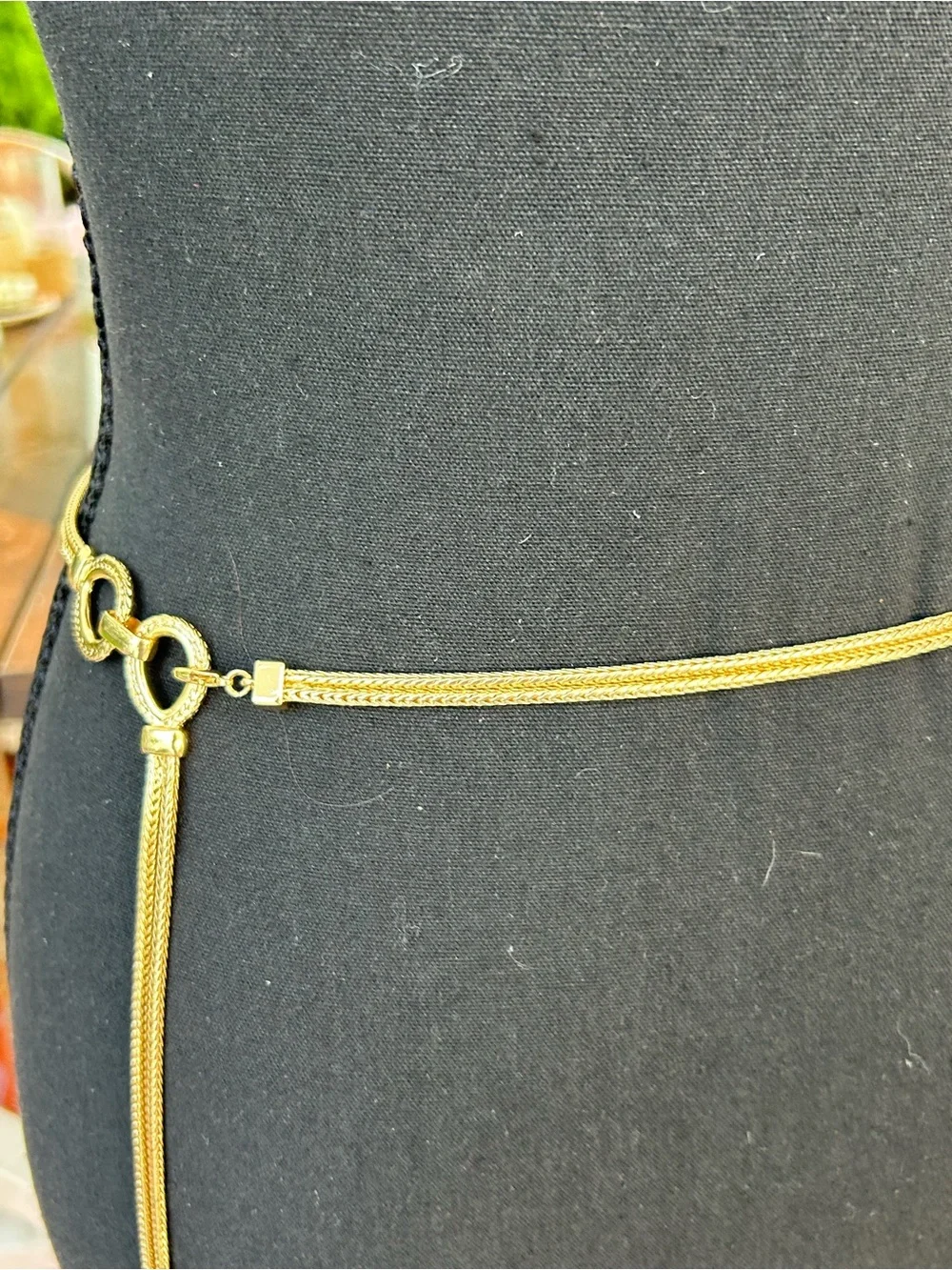 Vintage Dana Buchman gold tone chain belt